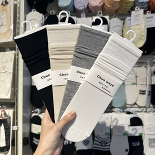 莫代尔无骨配乐福鞋 5双 薄款 CHUN袜子女夏季 中筒月子堆堆袜 包邮