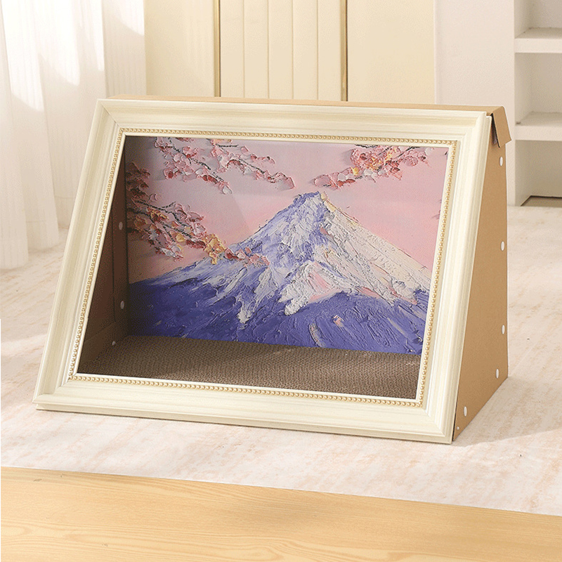 卧室四季油画猫抓板瓦楞纸