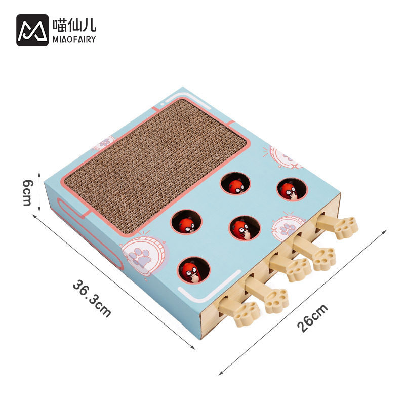 Đồ chơi đánh chuột trái đất bằng gỗ thật cho thú cưng miaoxianer đồ chơi cho mèo giấy gợn sóng thảm cào móng cho mèo đồ chơi cho mèo
