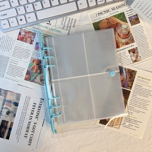 透明卡册收纳内页-A5活页本芯6孔 名片/拍立得/3寸照片/明星小卡