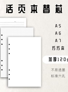 六孔加厚替换内页a5a6定制日记本