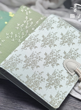 绿色系活页A5手帐合集丨森系清新 刺绣可拆卸日记笔记本卡册收纳