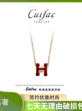 高级感简约轻奢设计感小众镀金不掉色2026新款h字母项链首饰女