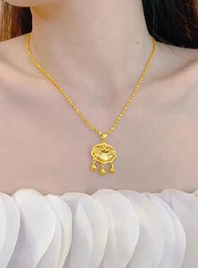 金店同款平安长命福锁项链