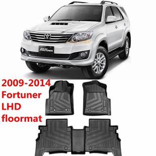 适用于2009-2014丰田Fortuner脚垫 奔跑者穿越者专用TPE橡胶脚垫