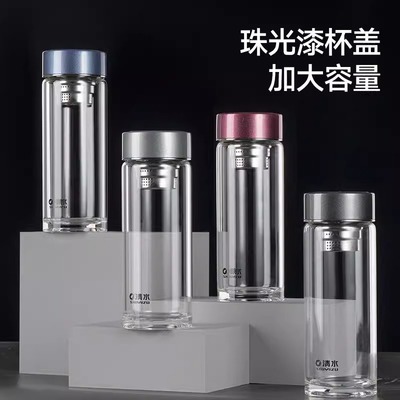 双层玻璃杯茶水分离水杯便携