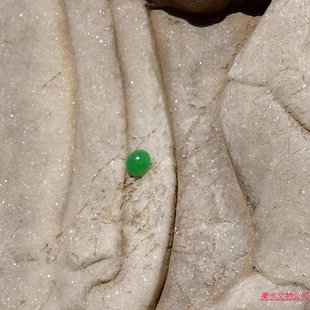 文=光8835天然A货缅甸老坑正阳绿翡翠蛋面戒面嵌件冰糯种证书复检