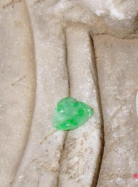 闲=瑞1453库存天然A货缅甸老坑正阳绿翡翠佛公戒面无孔嵌件带证书
