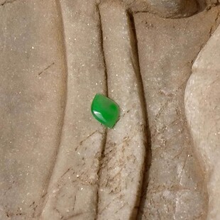 风=袖 4930天然A货缅甸老坑正阳绿翡翠兰花戒面嵌件冰糯种证书复检