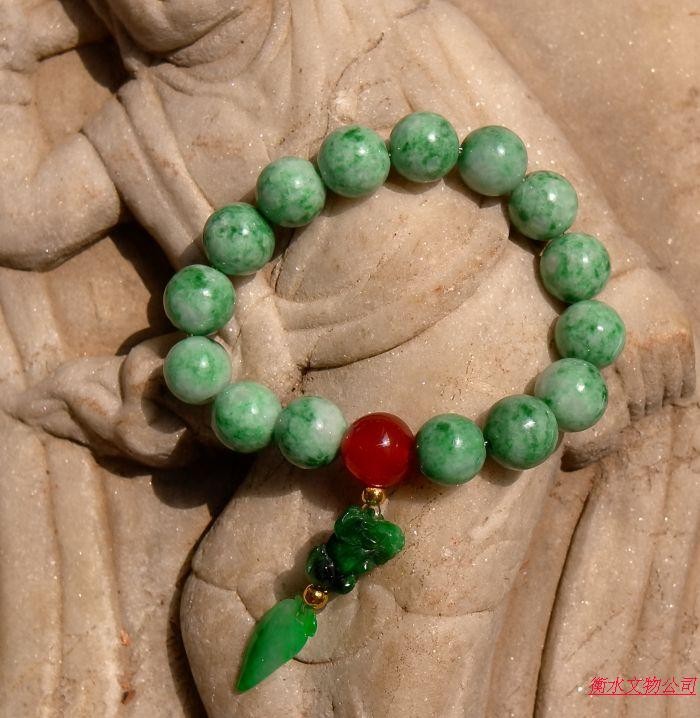 天然A货缅甸老坑翡翠珠手链手串