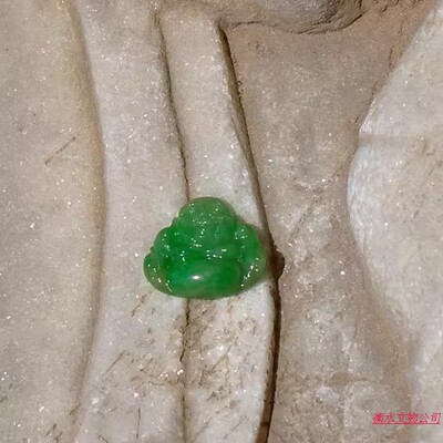 天然A货缅甸老坑翡翠佛戒面嵌件