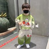 奥特曼衣服男童加绒卫衣套装 春秋潮 2026洋气宝宝儿童帅气运动秋装