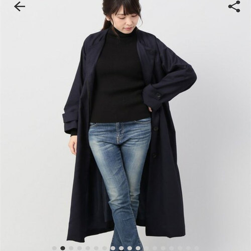 长款磨毛开襟单排扣风衣外套