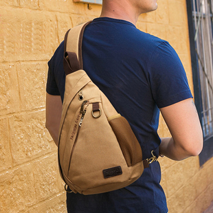 男士包包2025新款帆布胸包男款户外运动大容量斜挎包男式背包男潮