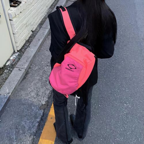 mschf小众设计菱形撞色双肩包