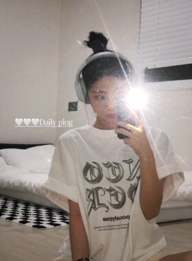 [REコンテナ] NCOVER金属质感设计潮牌字母休闲纯棉短袖T恤情侣