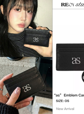 NEW 12.12｜韩版ason复古做旧黑色皮质卡夹包甜酷风设计感证件包