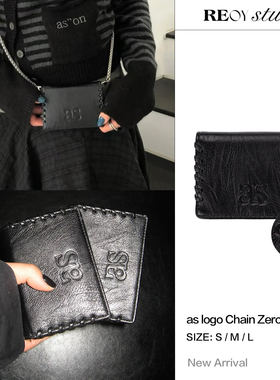 REOY Stu”ason韩版as字母甜酷复古风黑色链条可拆卸卡包零钱包