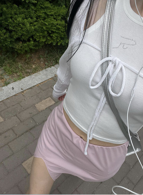 [REコンテナ] 韩版辣妹叠穿水钻字母logo无袖显瘦高腰背心上衣女