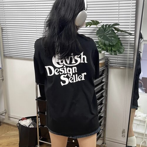 韩版小众品牌字母纯棉短袖