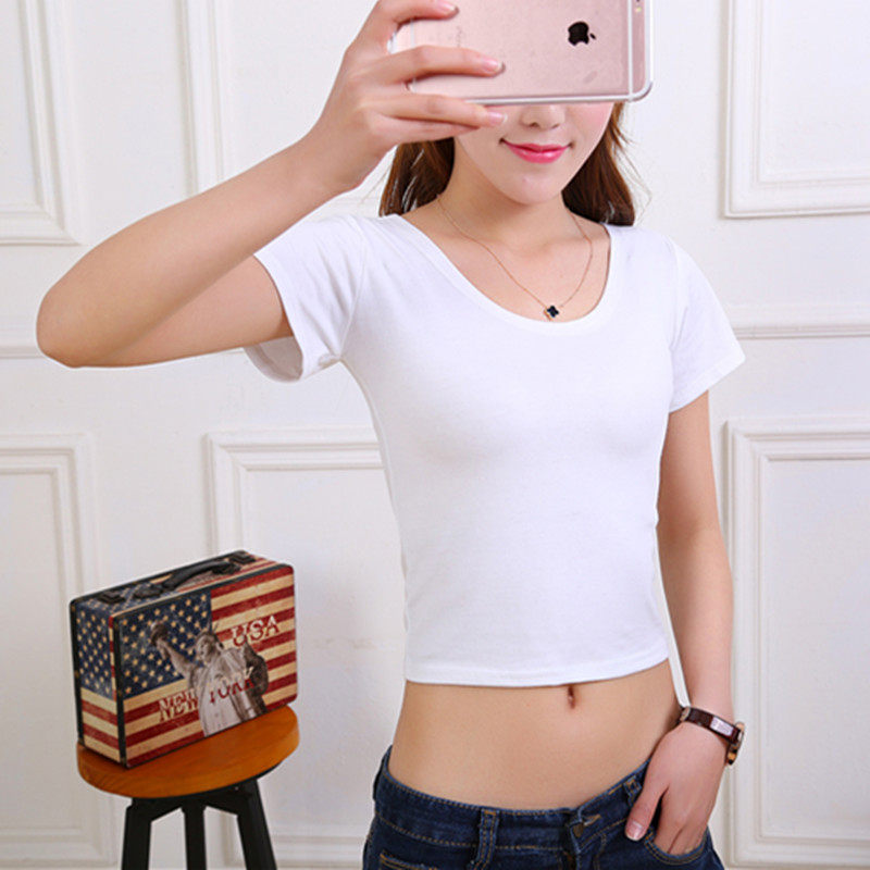 Myx Navel have cash less than that is registered in the accounts Short sleeved T-shirt Self cultivation Navel pure cotton Paige Show thin Primer Blouse jacket summerin the Women's clothing/Boutique , T-shirt  category - from Buy2taobao.com to provide professional Taobao agent buy service