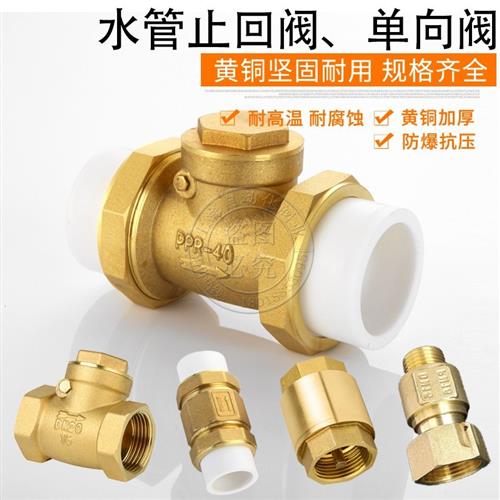 PPR水管止回阀水表单向阀双活接活接ppr水管热熔止逆阀4分6分1寸