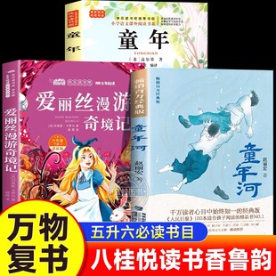 高爾基著劉易斯卡羅爾著童年河名家彩繪版 萬(wàn)物復(fù)書愛麗絲漫游奇境 精編彩圖版 25暑五升六4本組合童年上下冊(cè)精編插圖版