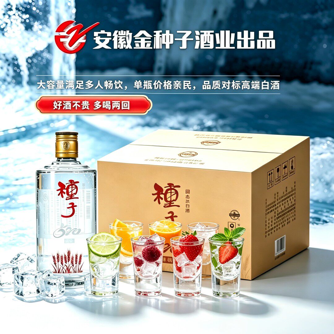 金种子白酒种子纯粮520浓香型纯粮固态法白酒1*6/箱42度520ml