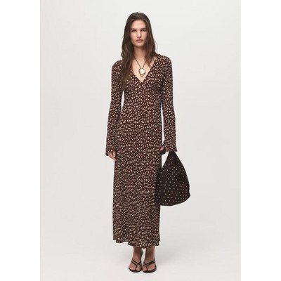 西班牙欧洲正品代购 MANGO 女士 印花V领连衣裙  17045812