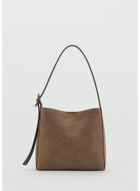 西班牙欧洲正品代购 MANGO 女士 绒面革购物包 26x22x10 17012922