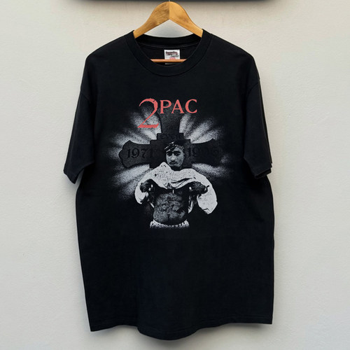 2PAC图派克·夏库尔说唱歌手周边vintage重磅宽松短袖男女同款T恤