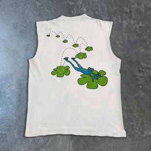 T恤oversize慵懒风 古着感阿美咔叽ins街头达人砍袖 ART Fashion