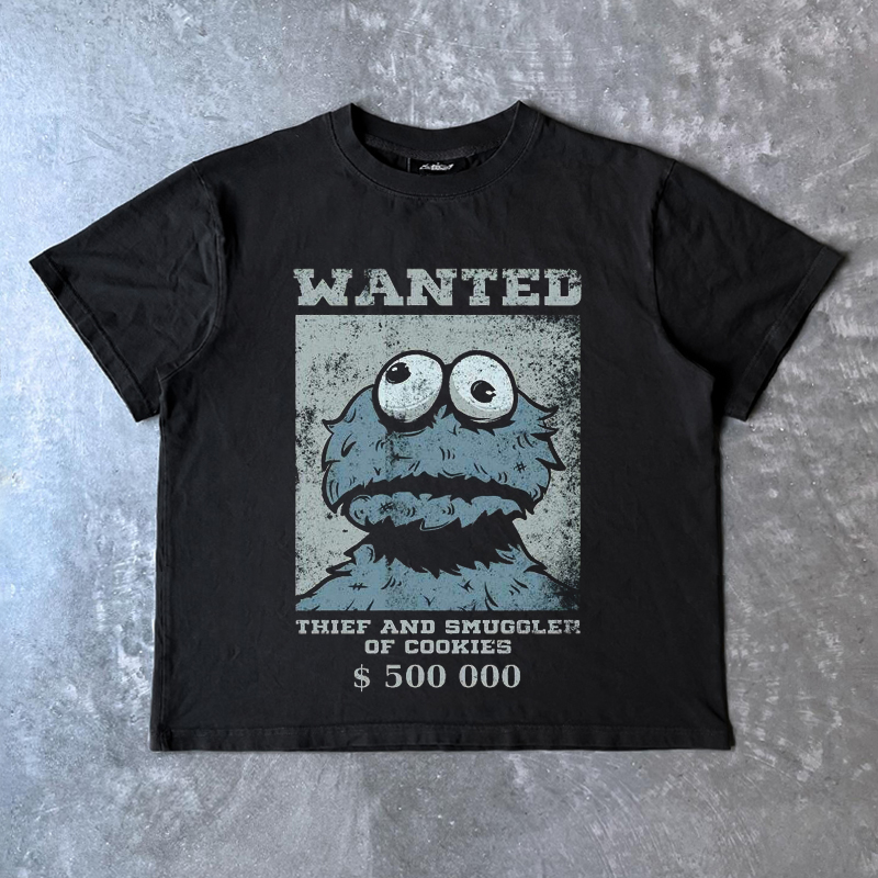 art fashion 小众芝麻街潮牌t恤ins阿美咔叽数码直喷hiphop校园风