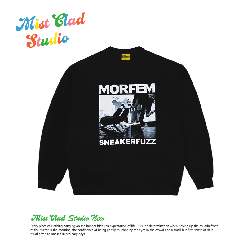 复古嘻哈高街风Morfem《Sneaker Fuzz》周边印花时尚潮流圆领卫衣