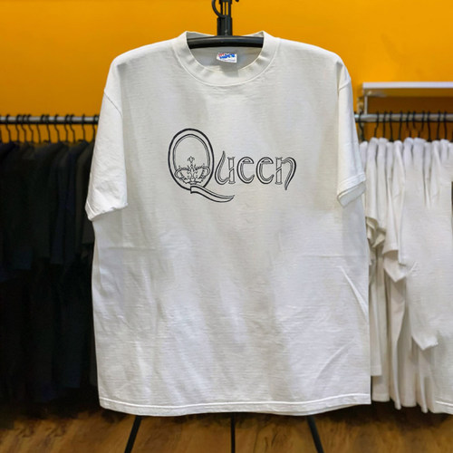Queen皇后乐队英伦摇滚皇冠logo印花美式复古vintage纯棉短袖T恤