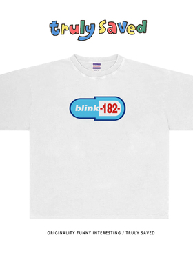 Earthman vip 欧美Blink 182乐队hiphop高街重磅纯棉白色短袖T恤