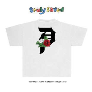 T恤男女款 写实花卉潮牌ins超火oversize嘻哈短袖 重磅 Fashion ART