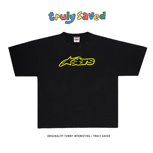 克莱因蓝纯棉短袖T恤oversize