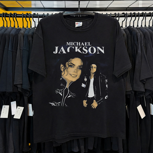 Michael Jackson迈克尔·杰克逊周边潮流vintage短袖T恤ins男直喷