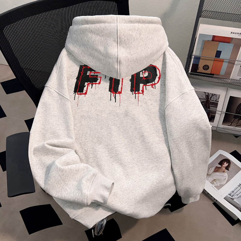 FTP字母设计美式潮牌连帽卫衣男女同款2025年秋冬高级感百搭上衣
