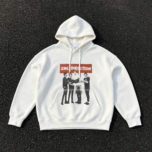 One Direction 单向乐队团体人像复古海报印花时尚百搭套头卫衣潮