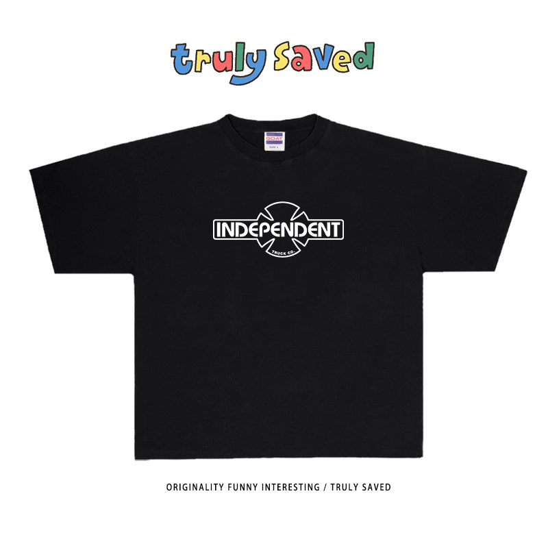 thumbnail for Earthman vip American retro trendy brand vintage hip-hop short-sleeved T-shirt male oversize heavy half-sleeved