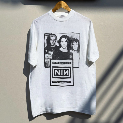 Nine Inch Nails九寸钉乐队工业复古摇滚vintage短袖T恤ins男直喷