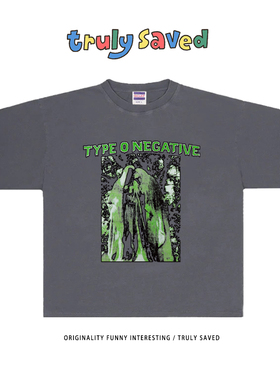 Type O Negative欧美潮牌T恤男暗黑风嘻哈oversize高街风短袖黑色