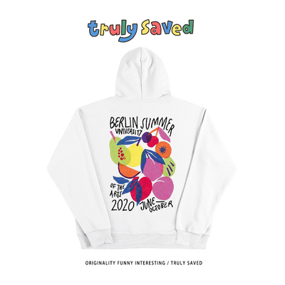 Truly saved 新款vintage水果插画古着感男女情侣款连帽衫卫衣