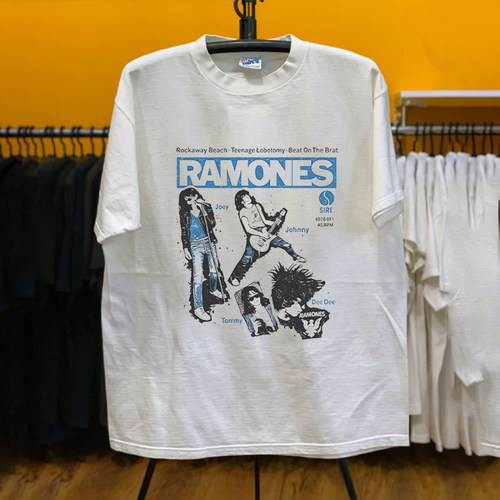 Ramones雷蒙斯乐美式街头朋克oversize宽松休闲白色潮酷短袖T恤