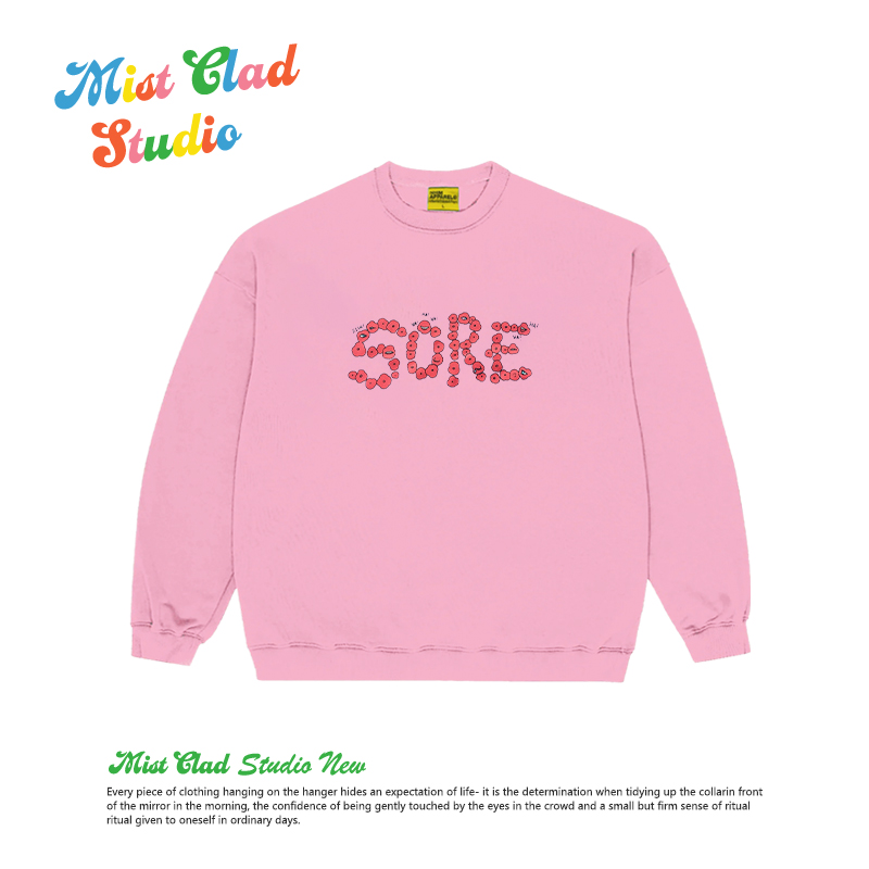 SORE创意别致英文圆领卫衣男女同款个性休闲纯棉上衣2025春秋新款