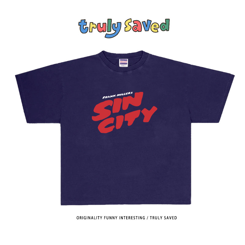 SINCITY英文字母美潮复古短袖