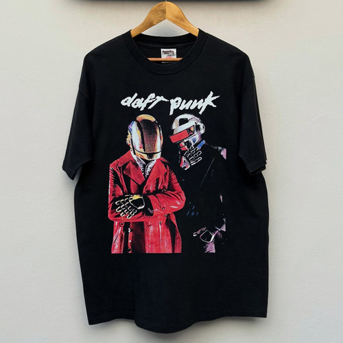 Daft Punk蠢朋克乐队潮流电子摇滚vintage街头ins同款T恤短袖男女