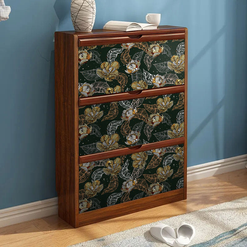 复古家具贴纸pvc墙纸自粘壁画柜子改造翻新贴卧室大衣柜门装饰贴